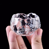 A NEW  High-end Handmade Liuli Glass Crystal Cup Thickened heat-resistant Kungfu Tea Cup Japanese Sm