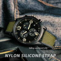 21mm 22mm Woven Nylon Rubber Bottom Watchband Strap for Tissot T116 Seiko No. 5 SSB373P1 Mido Male Waterproof Silicone Bracelet