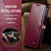 Anti-Fingerprint Leather Cell Phone Wallet Case for Samsung Galaxy Z Fold4 Fold 4 Fold3 Fold 3 5G Card Slot Kickstand Cover