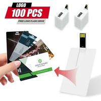 100 PCS/LOT Free logo 100% capacity 4GB 8GB 16GB 32Gb credit card USB Flash Drive customized logo top quality Creative Pendrive
