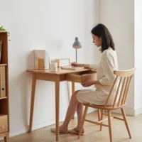 80 cm Desk 100% solid wood natural wood computer desk study PC desk work desk dressing table with drawer simple work
