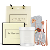 Jo Malone 白苔與雪花蓮香氛工藝蠟燭200g-歡樂雪花聖誕版+蠟燭工具三件組[附禮盒+提袋]