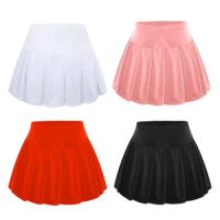 Girls Pleated Skirt Solid Fashion Convenient Sport Pant Skirt Kid Adolescent Versatile Tennis Skirts Children Teen Uniform Dress