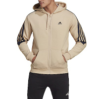 Adidas M Fi 3s Fz [HK4570] 男 連帽外套 運動 休閒 柔軟 針織 袋鼠口袋 米