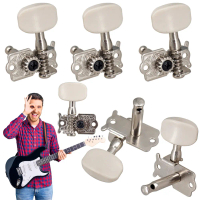 {INTO OU}   6Pcs Acoustic Guitar Open String Button 3L 3R Guitar Machine Head Key Peg Tuners Metal T