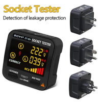Digital Smart Socket Tester Voltage Detector RCD GFCI NCV Live Test Large Screen Outlet checker EU US UK Plug Ground Zero Line