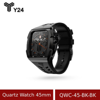 【Y24】Quartz Watch 45mm 石英錶芯手錶 QWC-45-BK-BK 黑/黑 (含錶殼)