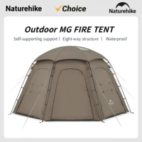 Naturehike Camping Portable Dome Tent Outdoor 4-5 Person Breathable Large Tent BBQ Party Small Living Room Multiple Window Tent