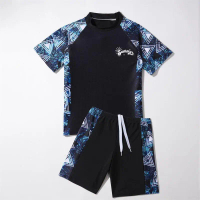 Đồ Bơi Cho Bé Trai Và Bé Gái, Bộ 2 Mảnh, Áo Tắm Ngắn, Thích Hợp Cho Bé 3-13 Tuổi, Rashguard Mùa Hè