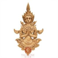 泰國手工雕刻工藝品 蘭納風格傳統人物木雕 實木壁飾掛件墻飾1入