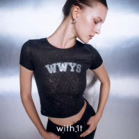 with.it.store - TPW05225 Withit WWYS diamond see-through baby tee