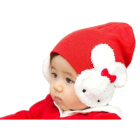 【PS Mall】韓版小白兔造型帽子 護耳帽 嬰兒帽 雙兔帽子 3入(B009)