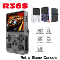 Konsol Permainan Pegang Tangan Retro, R36S, 3.5 inci, 128G, Mainan Luaran, 20000 Permainan terbina d