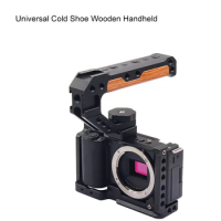 Universal Cold Shoe Wooden NATO Top Handle with Quick Release for Sony Canon Nikon DSLR Camera Hand Grip for Photo Studio