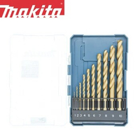 Makita D-72849 HSS TIN Drill Bit Eco Set 10 Piece Straight Shank High Speed Steel Drill Bits