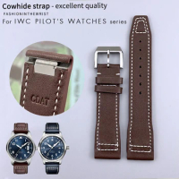 20mm Quick Release Genuine Leather Watchband Fit for IWC PILOT'S Watch Strap Cowhide Brown Blue Bracelet Watch Accessory