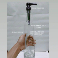botol kaca pump syrup botol pump ulir botol minyak - OCTAGONAL 750ML, HITAM Silikon Food