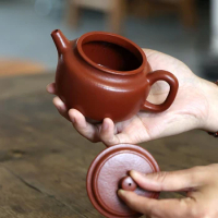 Yixing Raw Ore Handmade Yixing Clay Teapot Coarse Sand Wrinkled Skin Cinnabar Sand Dezhong Teapot 300ml