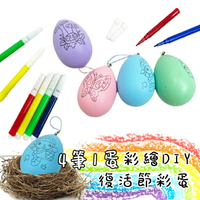 空白蛋 復活節(4筆1蛋) DIY 彩蛋 彩繪彩蛋 扭蛋 雞蛋 畫畫蛋 仿真雞蛋【塔克】