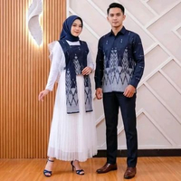 Cp Arumi One Set Outer Inner Rok Tutu Couple Rok Kemeja Batik navy M