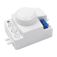 AC220V Smart Mini HF Microwave Motion Sensor Detector 360 degree Ceiling Mount adjustable LED Light Automatic sensor switch