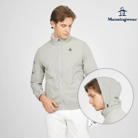 【Munsingwear】企鵝牌 男款灰色彈性袖可拆帽收納防曬薄外套 MGTL6601