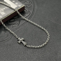 Chrome Hearts สร้อยคอ Chaoxuan Heart Vintage แบบไขว้คอ สร้อยคอจี้ยอดนิยม สไตล์ความปรารถนาอันบริสุทธิ
