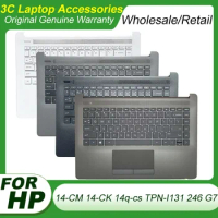 Original New Laptop US Keyboard for HP 14-CM 14-CK 14Q-CS 246 G7 TPN-I131 Palmrest Upper Cover Top Case Replacement L23241-001