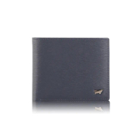 【BRAUN BUFFEL 德國小金牛】台灣總代理 波索 8卡中間翻零錢袋短夾-藍色(BF386-318-NY)