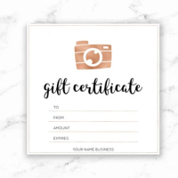 Personalize Rose Gold Hearts Gift Certificate Gift Card Custom Design Gift Certificate Modern Gift Card Golden Gift Voucher