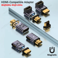 UHD2.1 8K 60Hz Magnetic Adapter for Switch PS4 PS5 Xbox One Magnet Male to Female HDTV Converter 48Gbps HDMI-Compatible Adapter