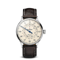 【MeisterSinger 明斯特單指針】PDD903 三節針象牙白 月週日期環 自動上鍊 40mm(機械錶 男錶 自動錶)