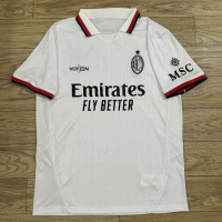 เสื้อฟุตบอล A.C. Milan Away, รุ่นพัดลม, ขนาด 24/25, เสื้อเชิ้ตลายทางผู้ชาย, มีขนาด S-6XL, Rafa Layo#