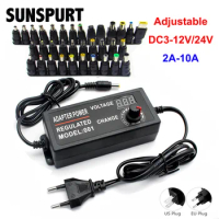 Adjustable AC To DC Power Supply 3V 5V 6V 9V 12V 15V 18V 24V 1A 2A 5A Power Supply Adapter Universal AC220V To 12 V Volt Adapter