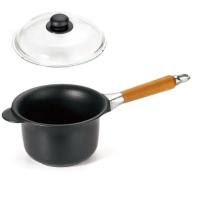 【AntikArs】經典可拆原木手柄 不沾單柄湯鍋 18cm(義大利製 贈法國製Pyrex耐熱玻璃鍋蓋 湯鍋 泡麵鍋)