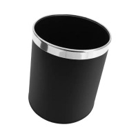 【大匠工具】黑色垃圾桶 回收桶 廚餘桶 分類垃圾筒 質感圓筒 TCB-F(不鏽鋼垃圾桶 北歐風垃圾桶 無蓋垃圾桶)