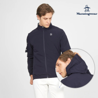 【Munsingwear】企鵝牌 男款藏青色彈性袖可拆帽收納防曬薄外套 MGTL6601