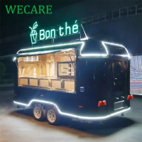 WECARE Slush Ice Cream Truck Boba Milk Tea Cart Bubble Tea Food Truck Juice Bar Trailer with CE