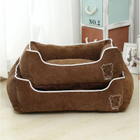 寵物床-可拆洗方形貓窩狗床（咖啡色）（50*40*17cm）#DADADI#Y08-04375 