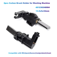2pcs Carbon Brush Holder for Washing Machine 481236248004(13.5x5x32mm) Compatible with Whirlpool,Hoover,Candy,Indesit,Ceset