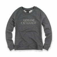 美國百分百【全新真品】Armani Exchange 大學T 長袖 T恤 T-shirt AX 水鑽 玫粉 女XS S號 H634