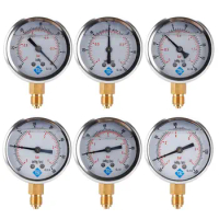 Portable Pressure Gauge Radial Oil Filled Vacuum Pressure Gauge Meter 1/4 BSP