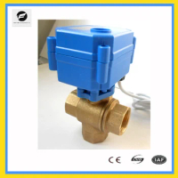 3 -way motor ball valve DN15 (reduce port), electric ball valve( T Port), motorized valve