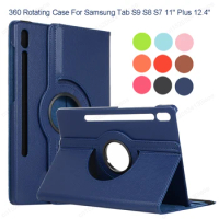 For Samsung Galaxy Tab S9 S8 Ultra 14.6 S7 Plus FE 12.4 Case 360 Rotating Stand Tablet Cover for Samsung Tab S9 S8 S7 11" Case