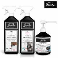 Maison Briochin 黑牌碧歐馨 雙倍潔淨零油汙組-廚具特效清潔液+多功能黑皂液+護手洗碗精