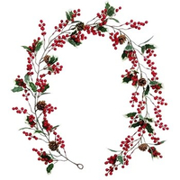 Promotion! Red Berry Christmas Garland With Pine Cone Garland Artificial Garland Garden Gate Home Decoration For New Year