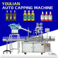 HC-50 Fully Automatic Ropp Aluminium Cap Screw Capping Machine with Cap Feeder for Liquor Wine Liqueur Olive Oil