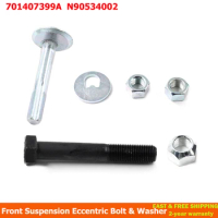 1 Or 2Sets Front Suspension Eccentric Bolt &amp; Washer 701407397C For VW Transporter IV T4 Bolts N90534002 M14x1.5x90