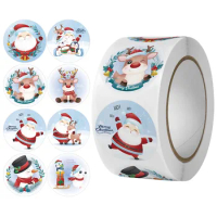 100-500Pcs Merry Christmas Sealing Stickers For Xmas Gift Box Backing Package Envelope Label Seal Decoration Scrapbook Sticker