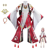 Genshin impact cosplay costume Yae Miko cosplay costume วิกผมคอสเพลย์ เหมาะกับปาร์ตี้ฮาโลวีน สําหรับ